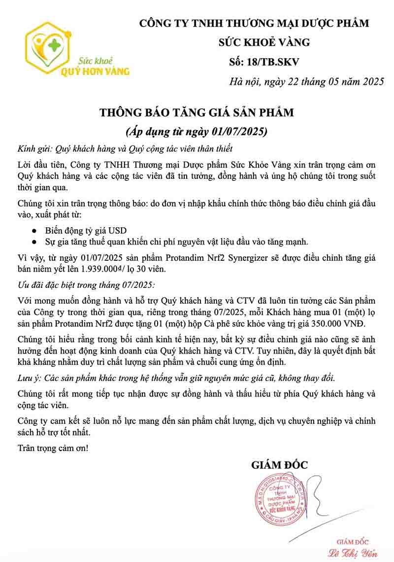 Protandim NRF2 giá bao nhiêu? Nguyên Phương Healthy24h