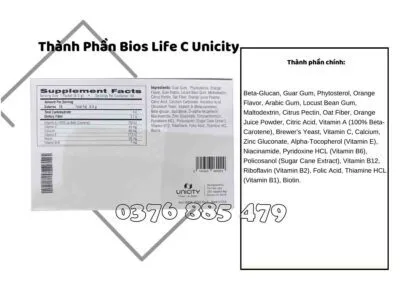 Thành phần Của Bios Life C unicity - Nguyên Phương Healthy24h