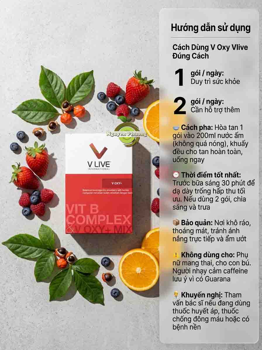 hướng dẫn uống v oxy đúng cách