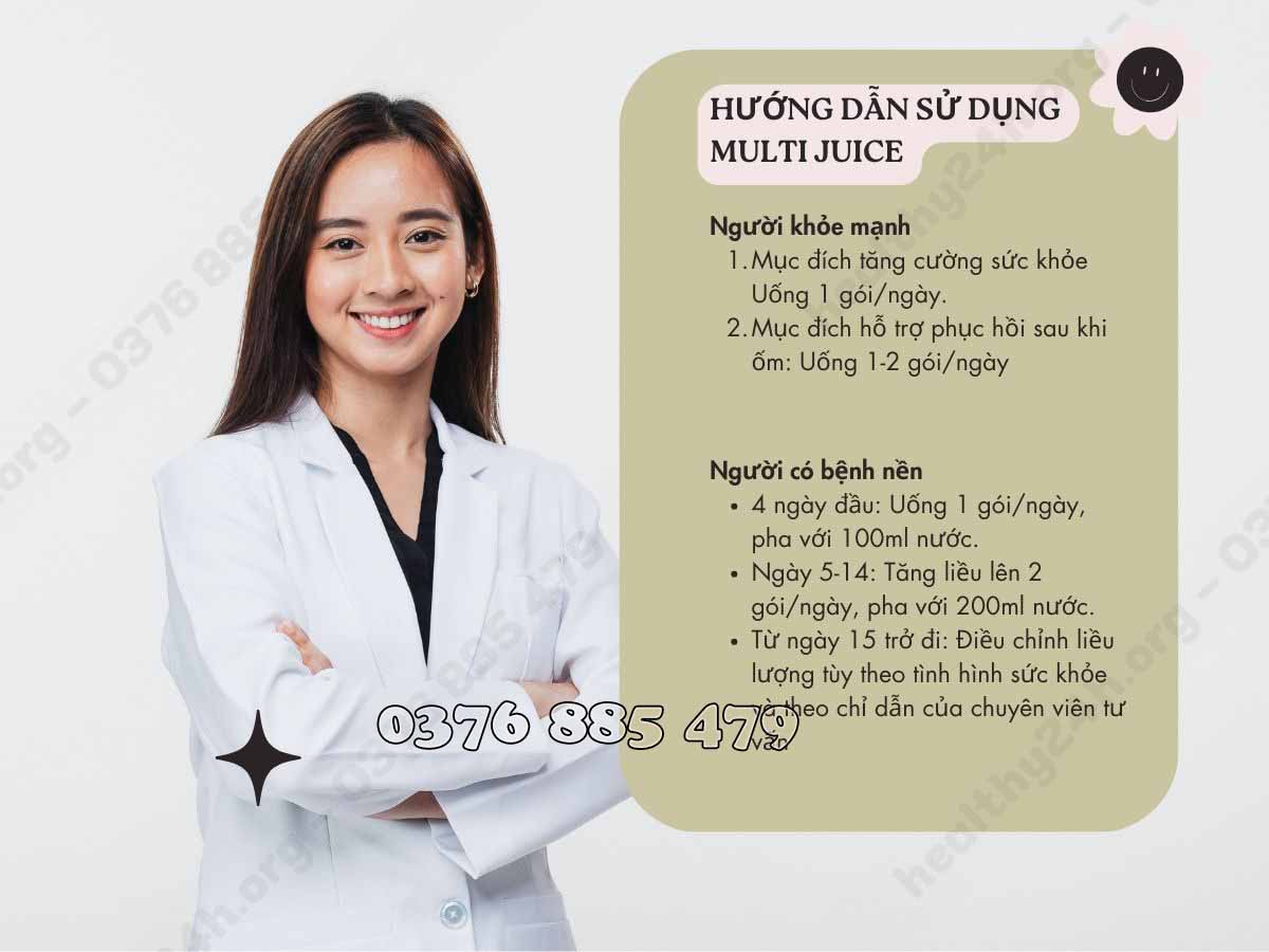 Hướng dẫn sử dụng Multi Juice Nguyên Phương (Healthy