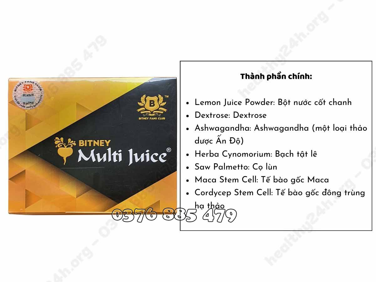 Thành phần Multi Juice Nguyên Phương (Healthy24h)