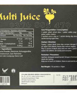 Thành phần của Multi Juice Nguyên Phương (Healthy24h)