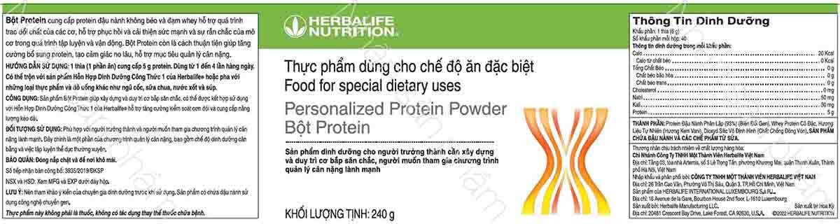 product-license-0242-vn nhãn sản phẩm đạm herberlife