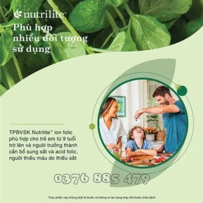 ĐỐI TƯỢNG SỬ DỤNG SẮT AMWAY Nutrilite Iron Folic