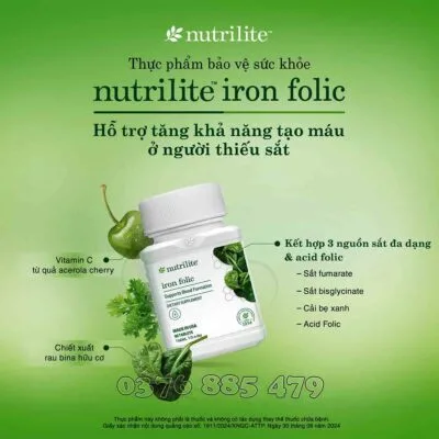 Tác dụng của Nutrilite Iron Folic - Nguyên Phương (Healthy24h