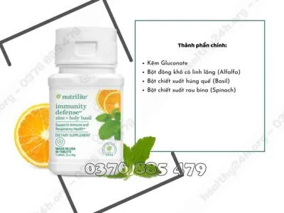 Thành phần chính của Nutrilite Zinc (Kẽm Amway)- Nguyên phương healthy24h