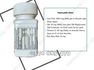 Thành phần của Sắt Amway- Nguyên Phương Healthy24h