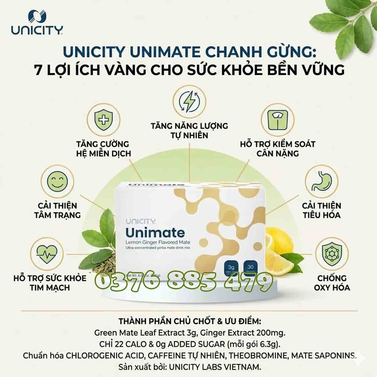 Unimate Chanh Gừng có 7 tác dụng hỗ trợ sức khỏe