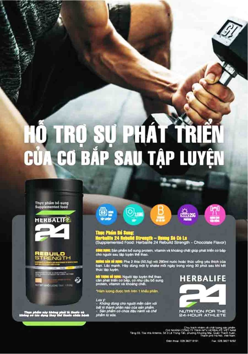 Đạm Đen Herbalife 24 Rebuild Strength chính hãng