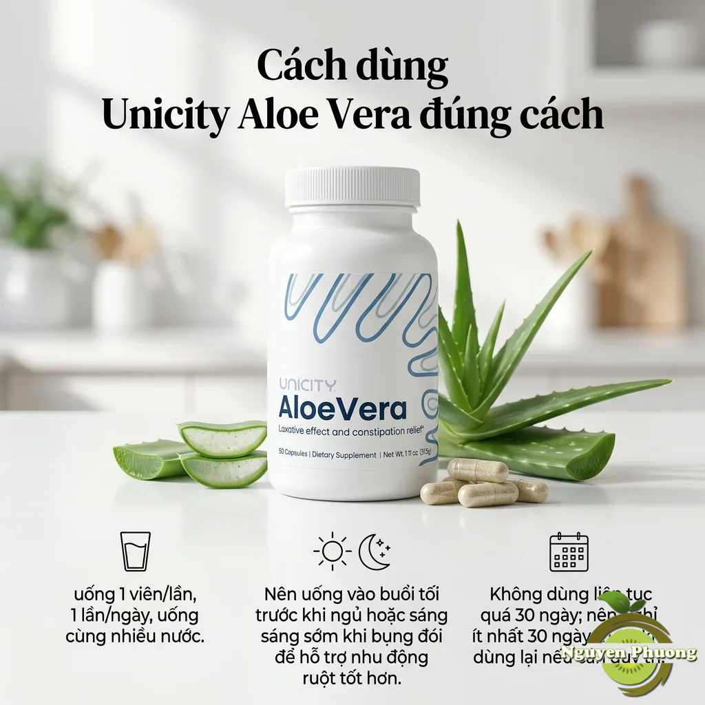 cách dùng viên thải độc ruột aloe vera đúng cách