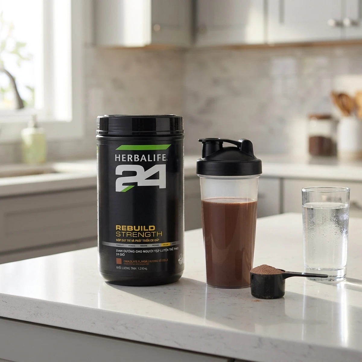 Hướng dẫn cách pha và bảo quản đạm đen Herbalife H24 Rebuild Strength đúng cách | nguyenphuonghealthy24h