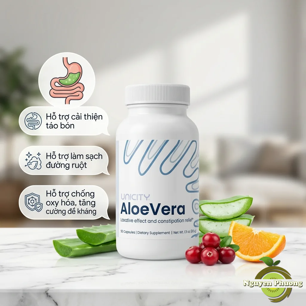 tác dụng của viên thải độc ruột aloe vera unicity