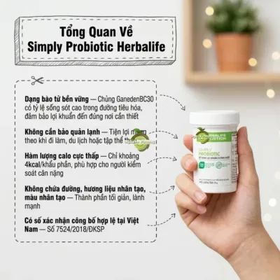 Tổng quan về nguồn gốc và đặc điểm nổi bật của Simply Probiotic Herbalife