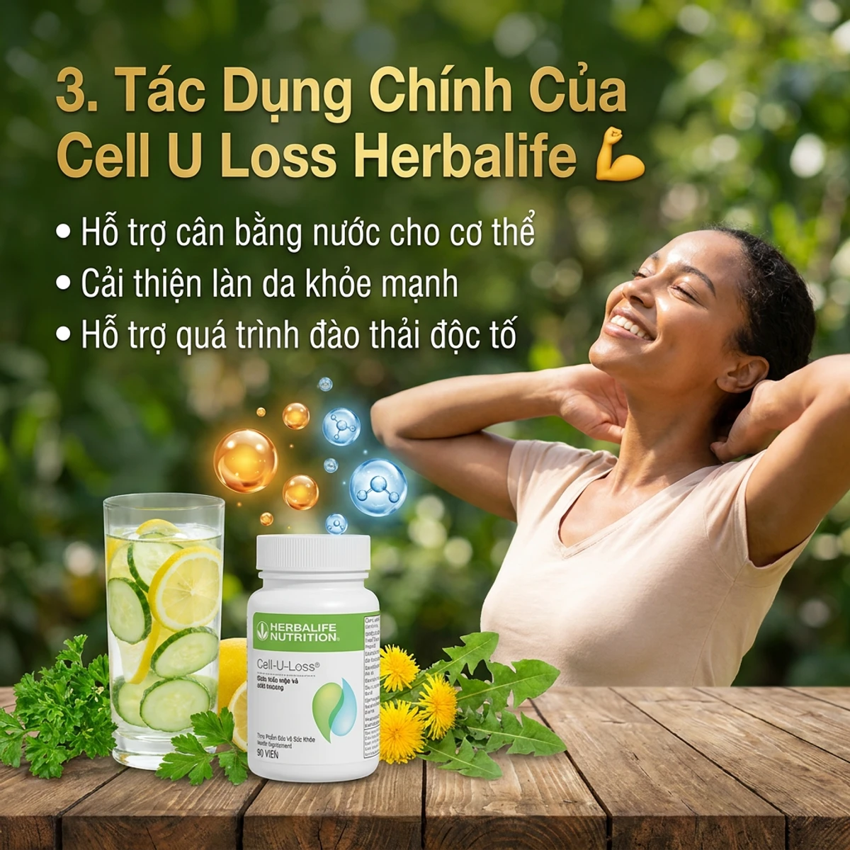 Phụ nữ Việt Nam năng động khỏe mạnh hỗ trợ giảm tích nước với Cell U Loss | nguyenphuonghealthy24h