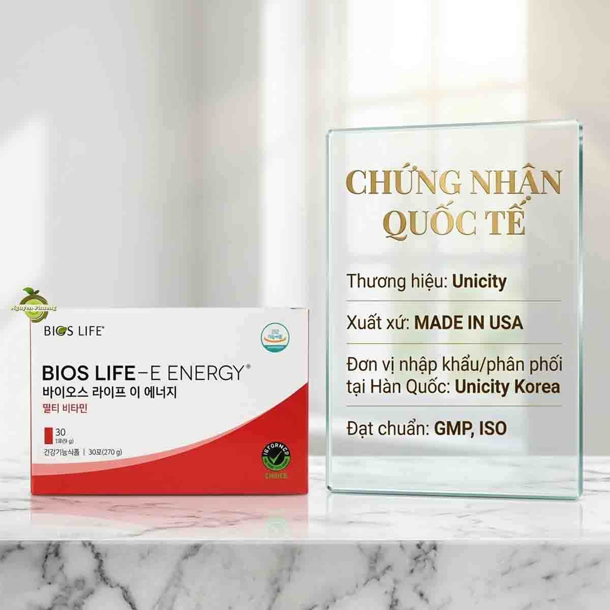 chung nhan bios life e unicity