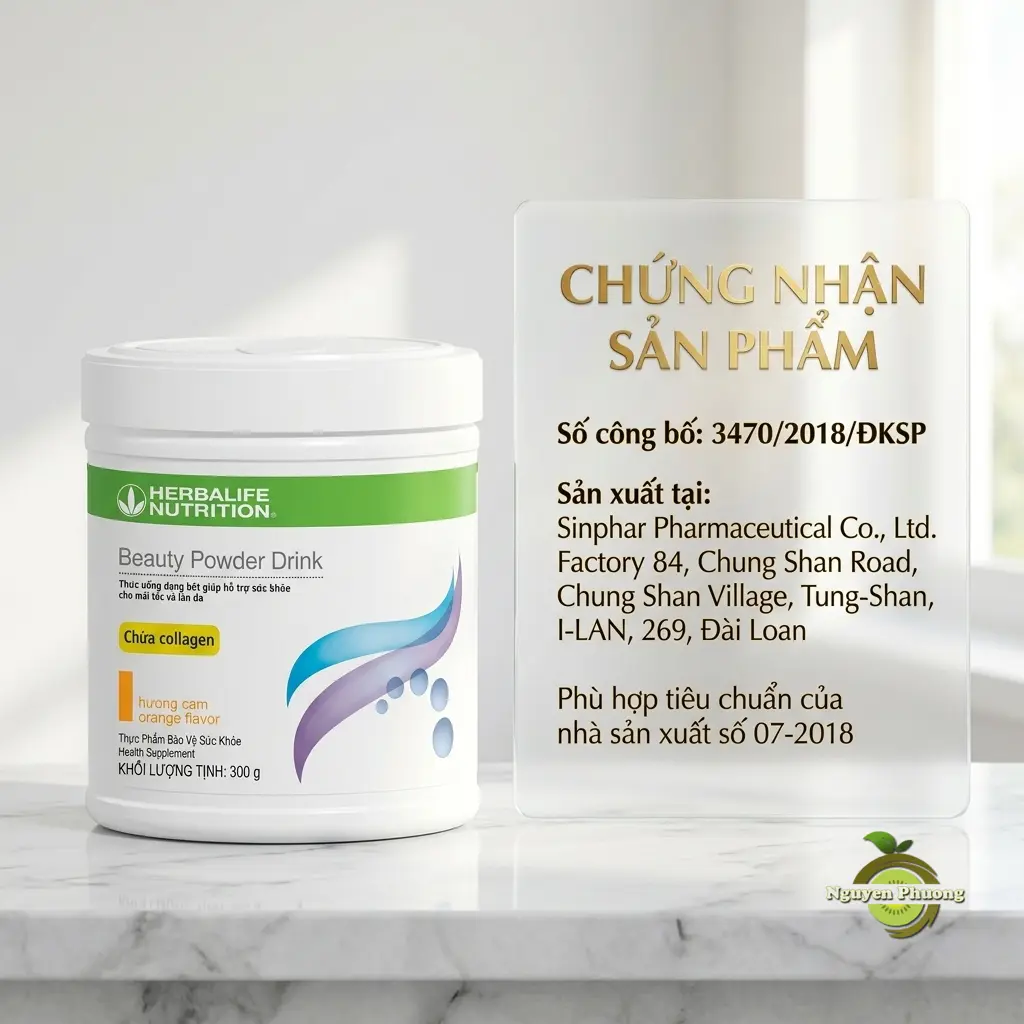 giấy chứng nhận collagen herbalife