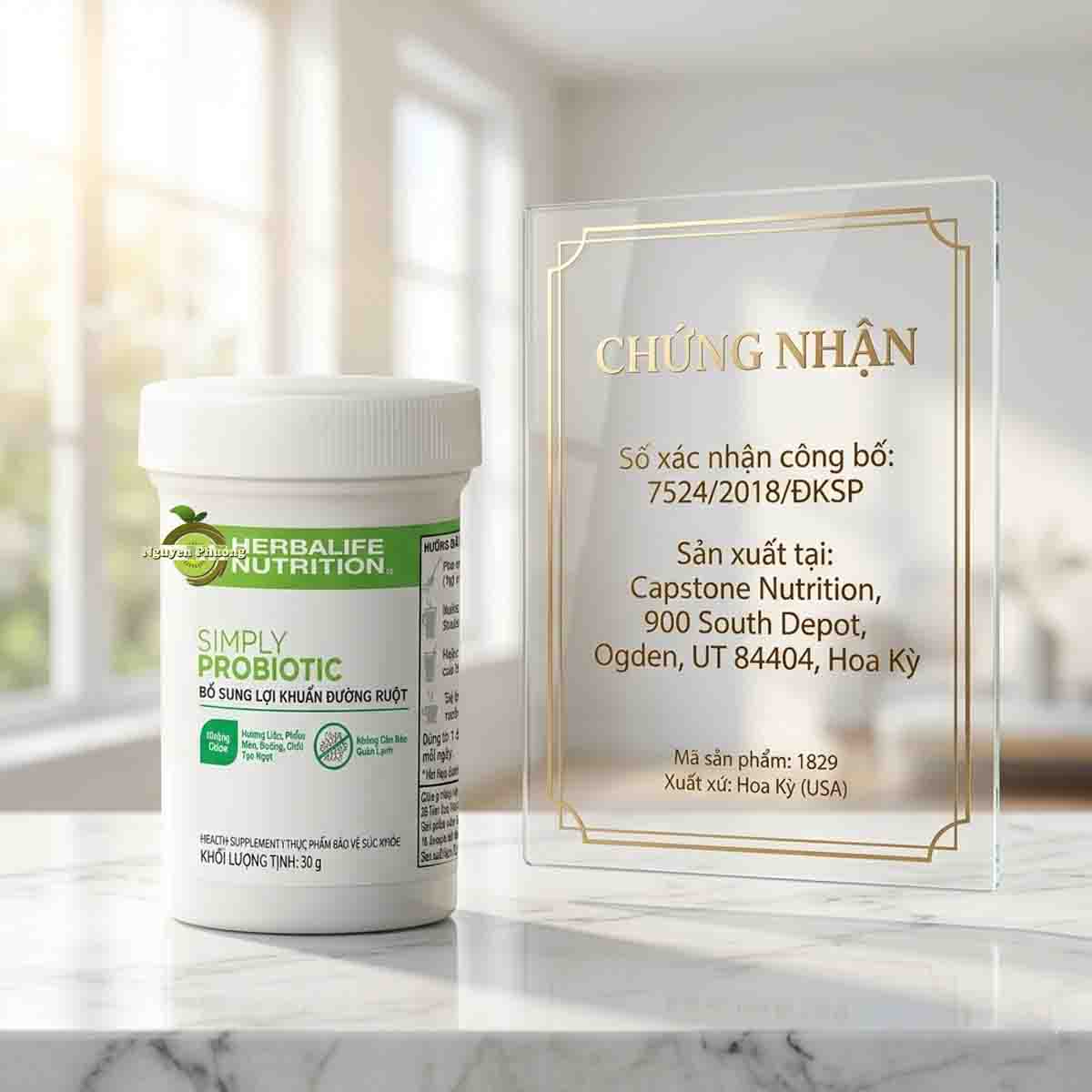 giay chung nhan probiotic herbalife