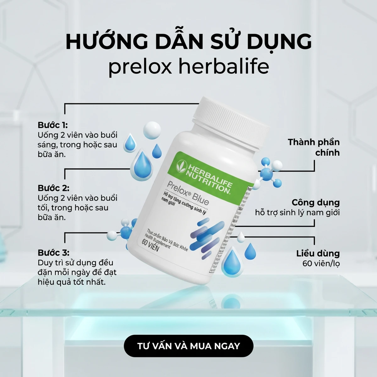hướng dẫn sử dụng prelox herbalife - liều dùng và thời điểm uống phù hợp