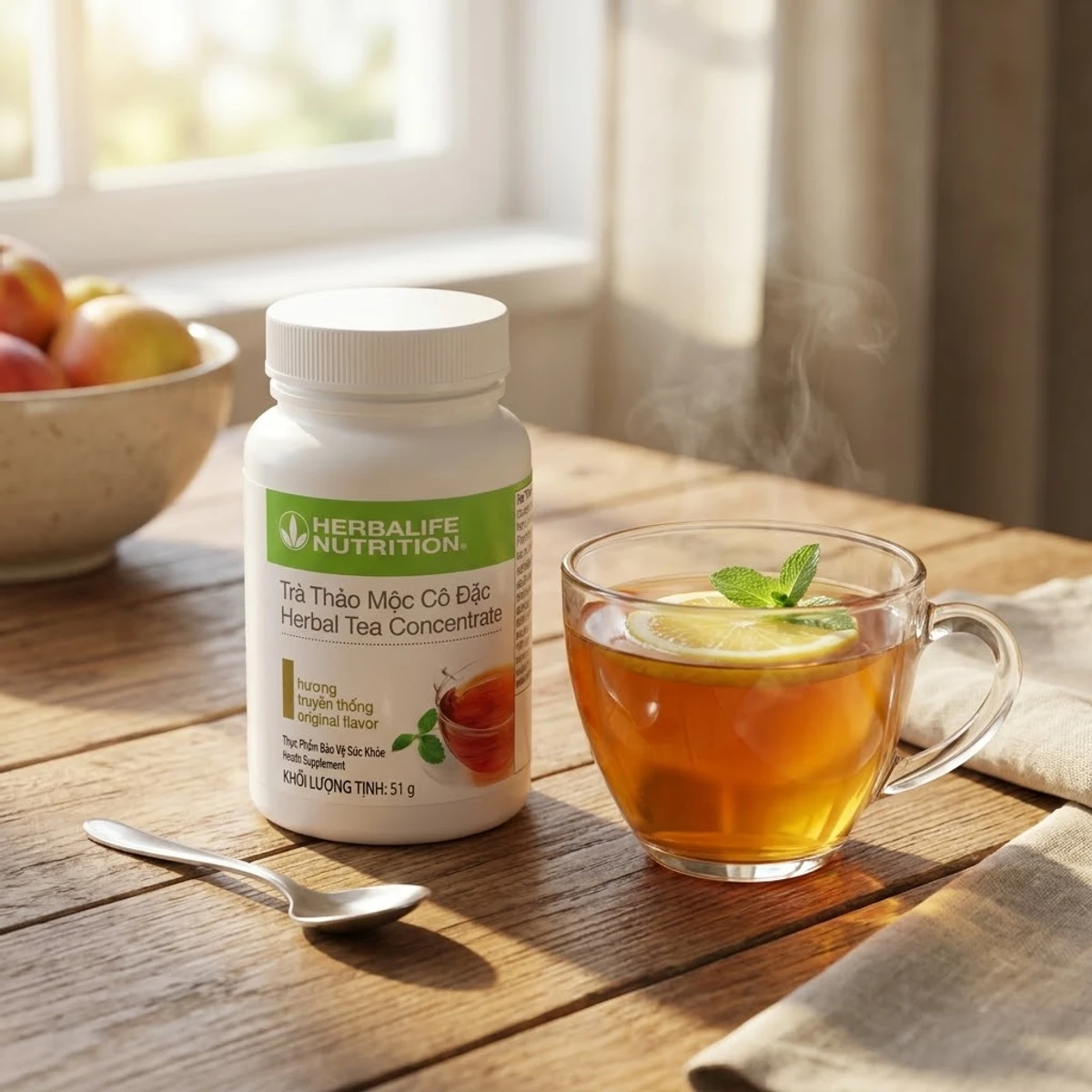 hướng dẫn sử dụng trà herbalife - cách pha trà herbalife buổi sáng | nguyenphuonghealthy24h