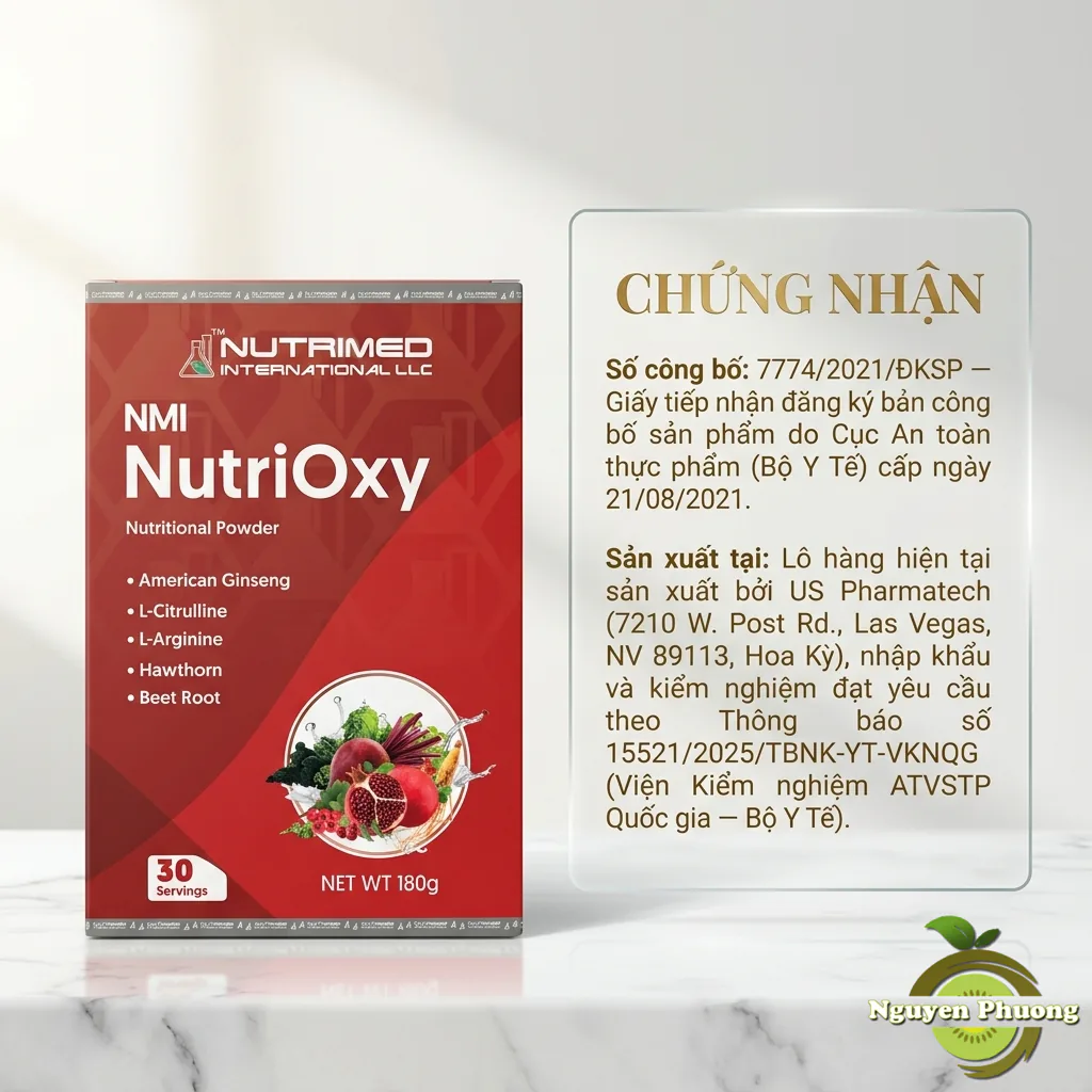 giấy phép của nutrioxy