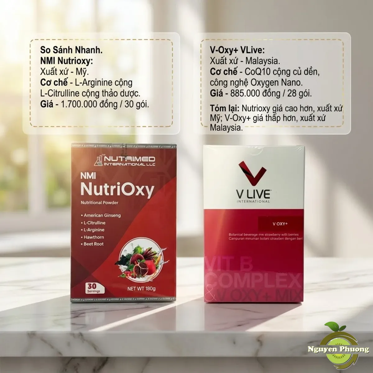 So sánh nhanh NMI Nutrioxy và V-Oxy+ VLive