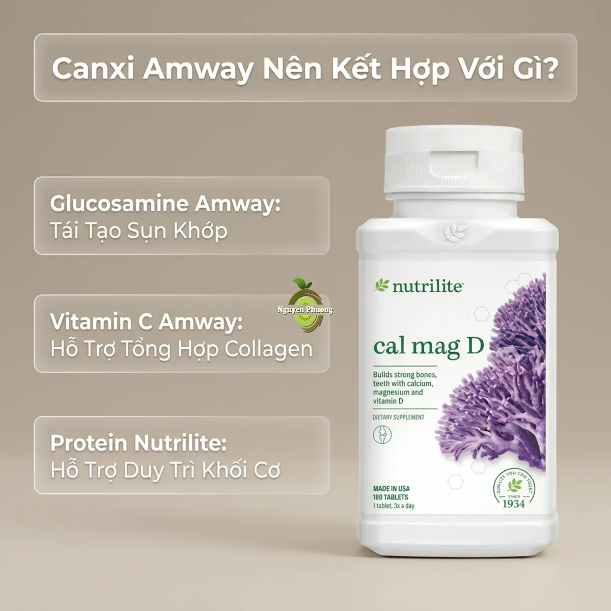 Canxi Amway nên kết hợp uống cùng sản phẩm nào