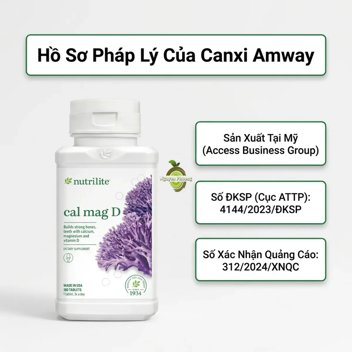 Hồ sơ pháp lý và chứng nhận của Canxi Amway