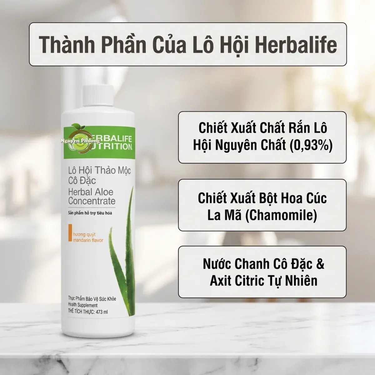 Bảng thành phần chi tiết của dung dịch cô đặc Lô Hội Herbalife