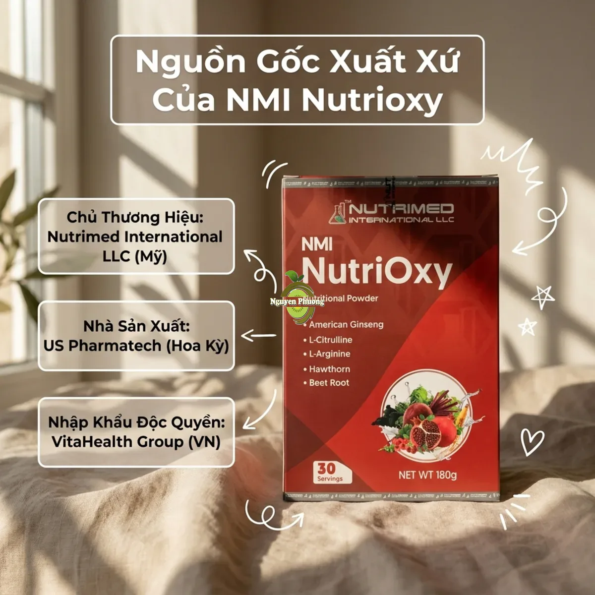 Nguồn gốc xuất xứ chính hãng từ Mỹ của NMI Nutrioxy
