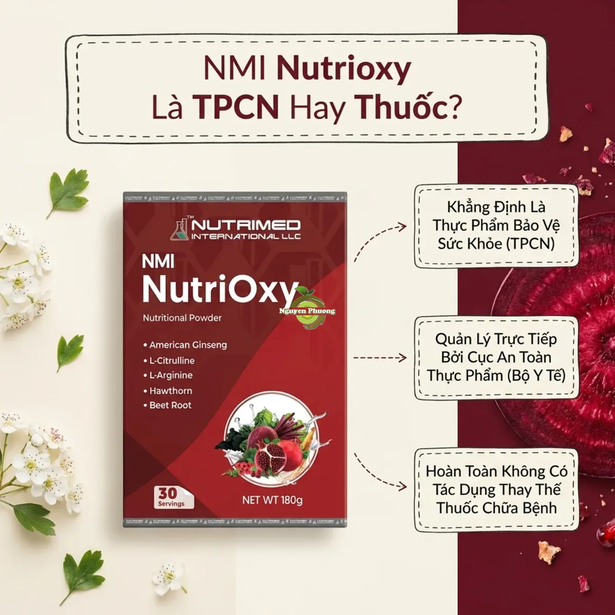 Phân biệt NMI Nutrioxy là thực phẩm chức năng hay thuốc điều trị