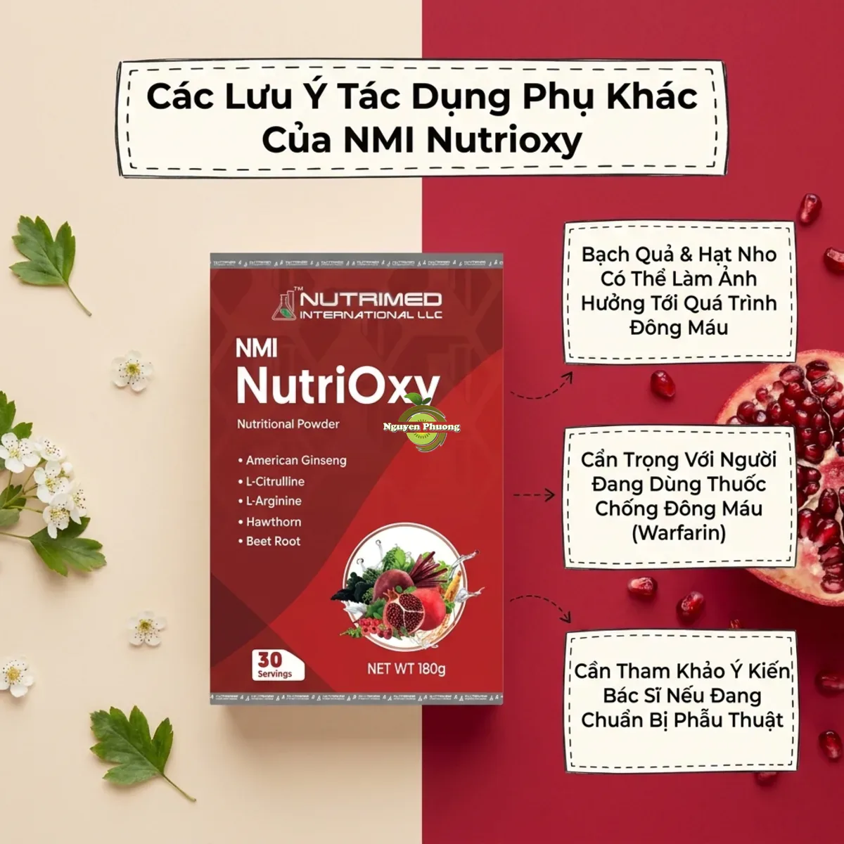 Tương tác thuốc và các lưu ý an toàn quan trọng khác khi uống NMI Nutrioxy