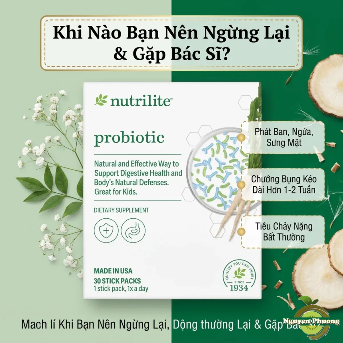 Khi nào cần ngưng dùng Nutrilite Probiotic và gặp bác sĩ