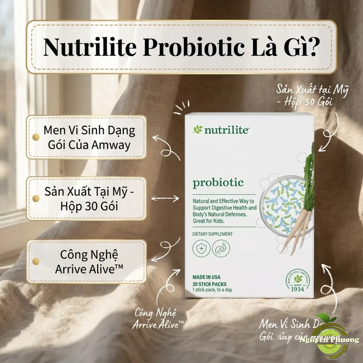 Nutrilite Probiotic là gì - men vi sinh dạng gói của Amway