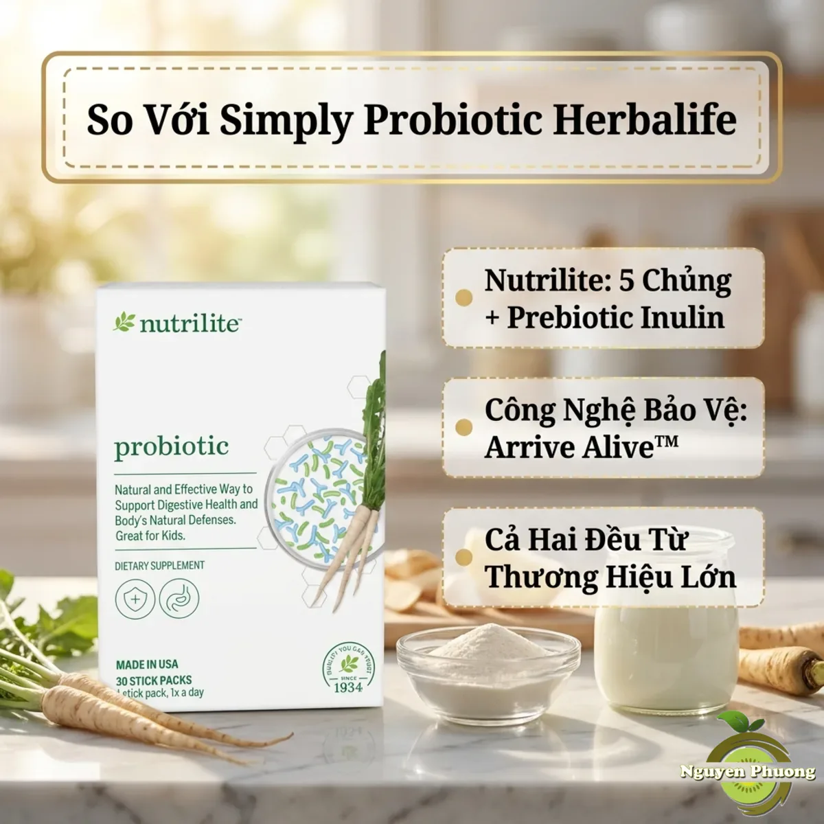 So sánh Nutrilite Probiotic với Simply Probiotic Herbalife
