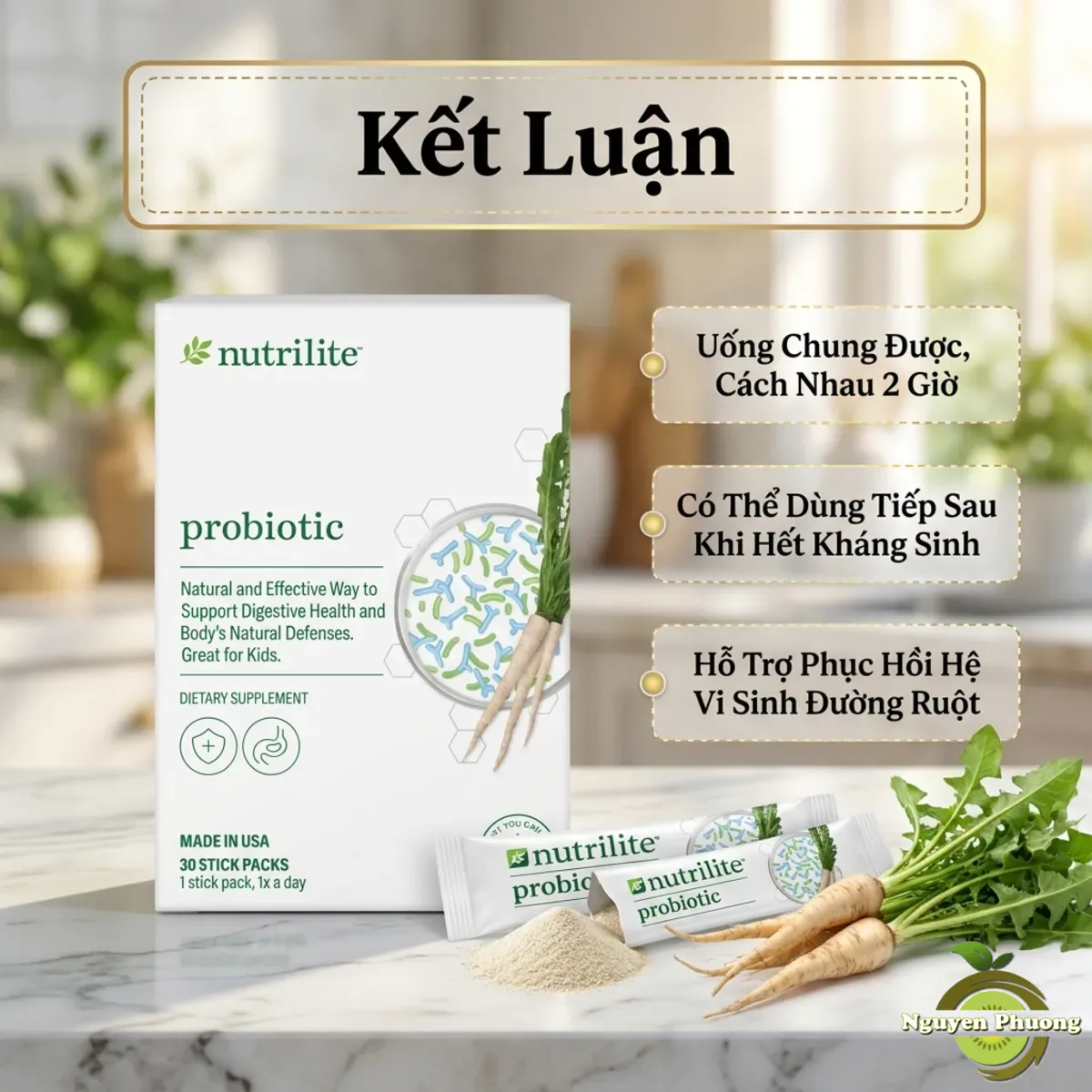 Kết luận về việc dùng Nutrilite Probiotic chung với kháng sinh