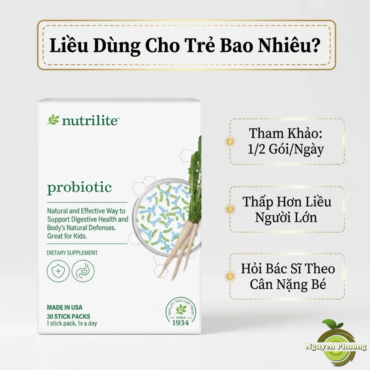 Liều dùng Nutrilite Probiotic cho trẻ em bao nhiêu là đủ